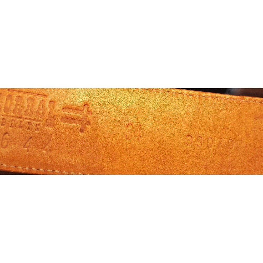 Montana Silversmiths Longhorn Buckle Corral Teju Lizard Skin Belt Size 34 - Picture 13 of 15